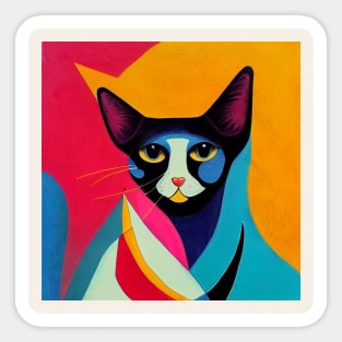 Abstract Cat Sticker